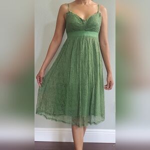 Max Studio Green Lace Midi Dress